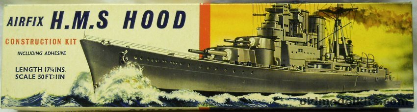 Airfix 1/600 HMS Hood British Battlecruiser - Type 2 Issue, F4025 plastic model kit